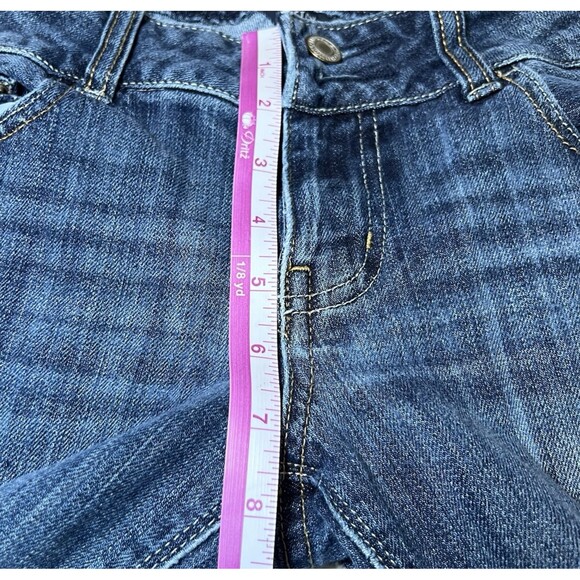 American Eagle Artist Blue Jeans Womens Size 8 Denim Flare Leg Distressed Preppy - Picture 10 of 16